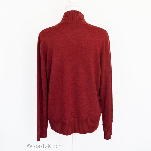 Vintage Valerie Separates 100% Merino Wool XL Turtleneck UK-Made Holiday Red - Picture 3 of 12